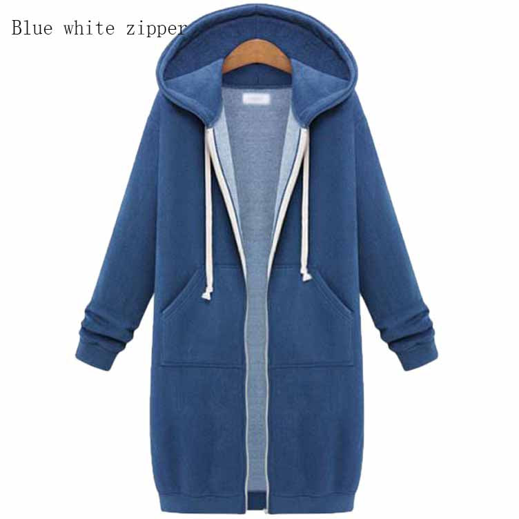 Hooded Long Sleeve Sweater Fleece Long Jacket | Mode