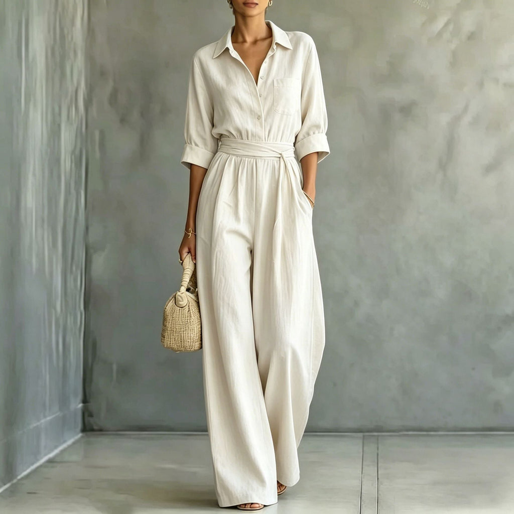 2026 Autumn Cross-Border Amazon New European And American Fashion Women's Mid-Sleeve Shirt Loose And Stylish Jumpsuit For Women | Mode