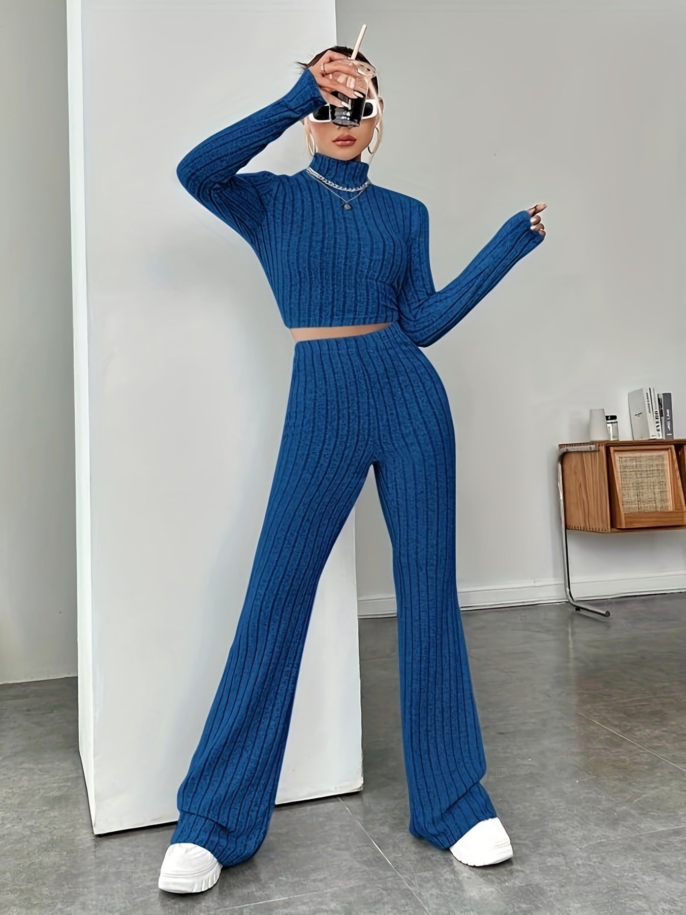 Women Fall Winter Loose Sweatshirt Two Piece Set Long Sleeve Top And Pants Outfit Casual Inner Matching Suit | Mode