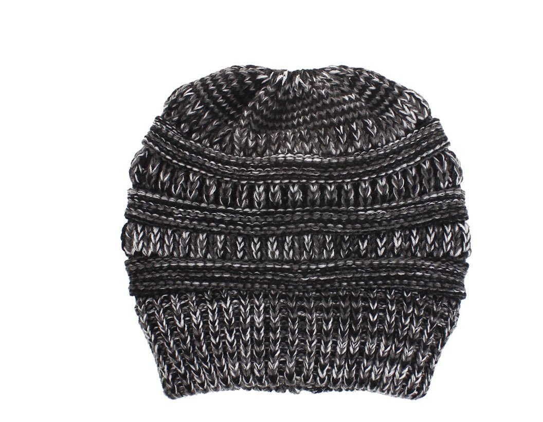 Mixed Color Knitted Wool Hat Ladies Non-labeled Ponytail Hat | Mode
