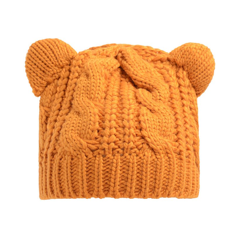 Hand Made 3D Cute Knitted Cat Ear Beanie For Winter | Mode
