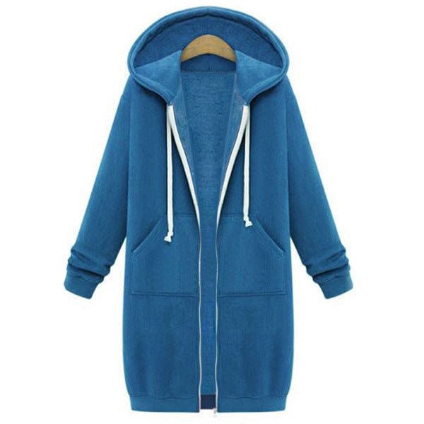 Hooded Long Sleeve Sweater Fleece Long Jacket | Mode