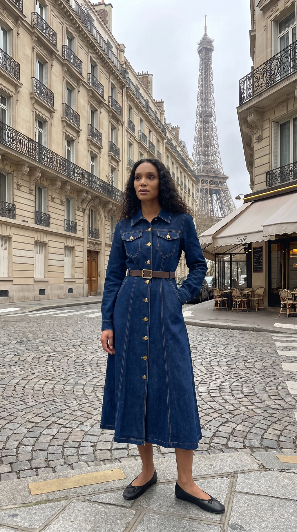 Robe Chemise Denim — Ligne A Boutonnée