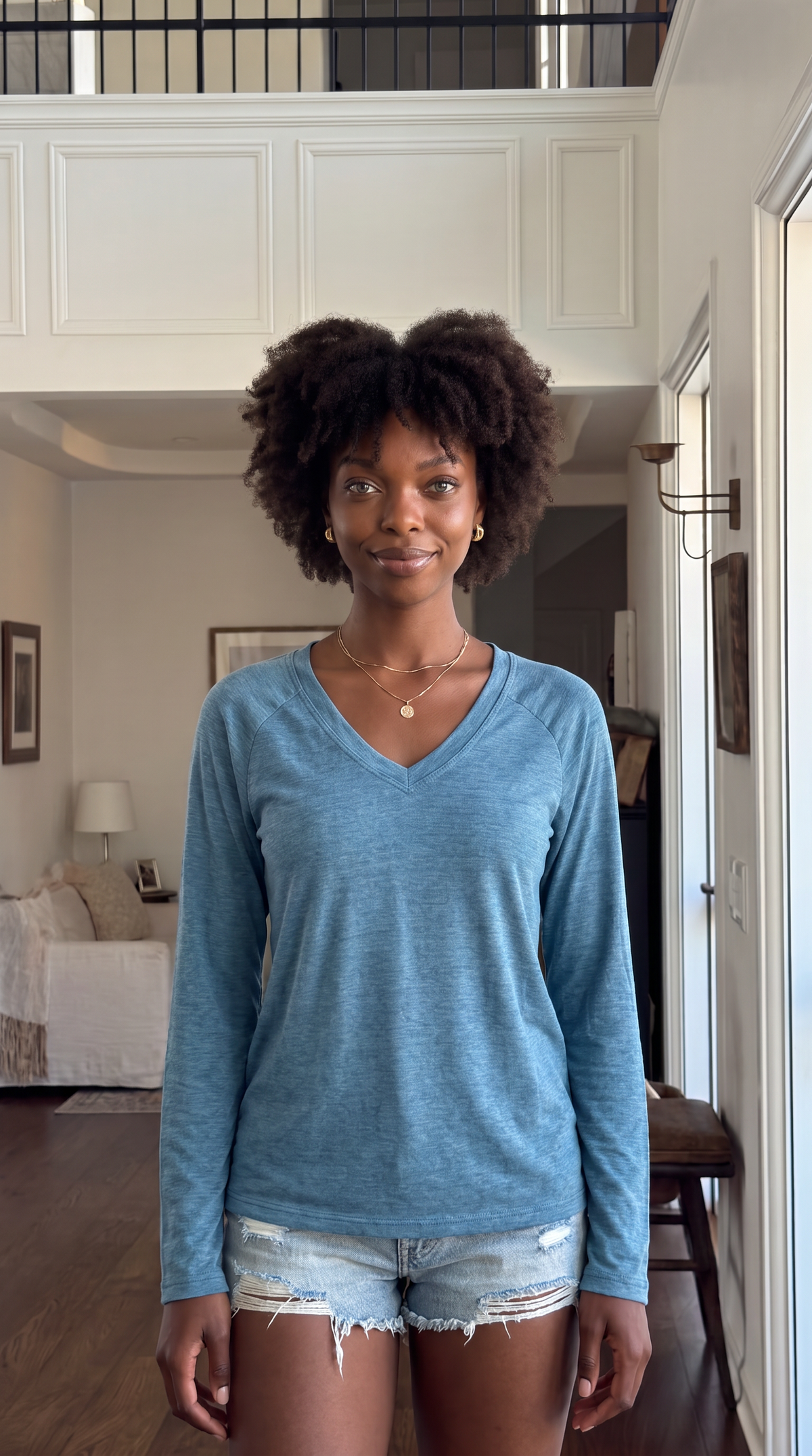T-shirt Essentiel Col V — Manches Longues