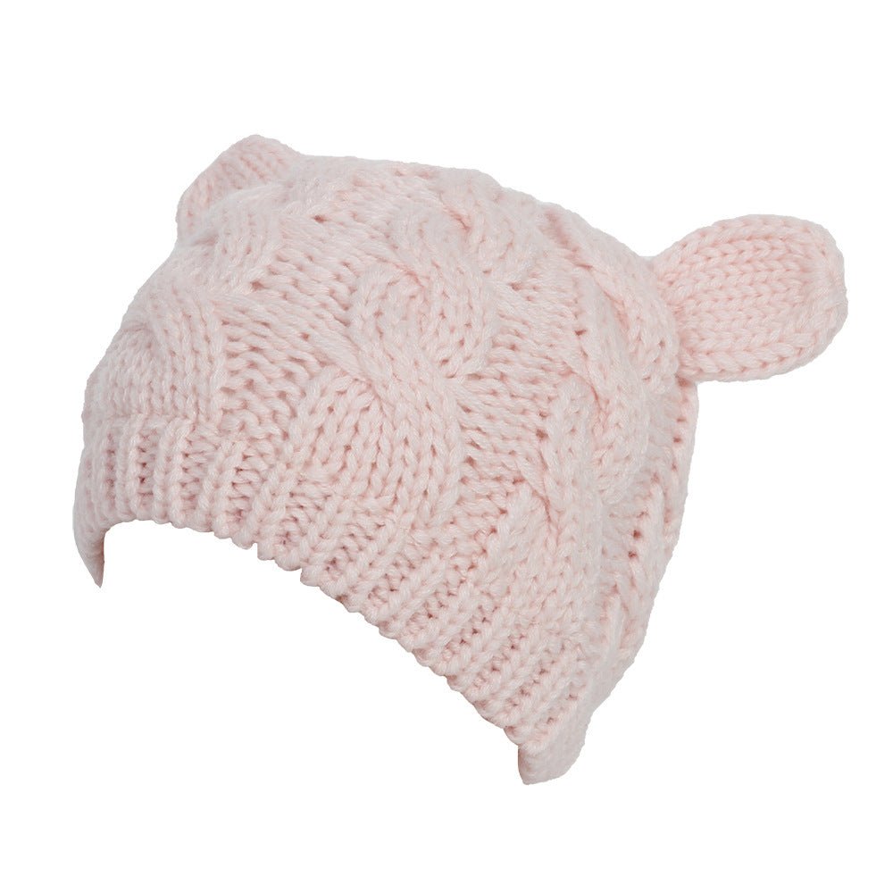 Hand Made 3D Cute Knitted Cat Ear Beanie For Winter | Mode